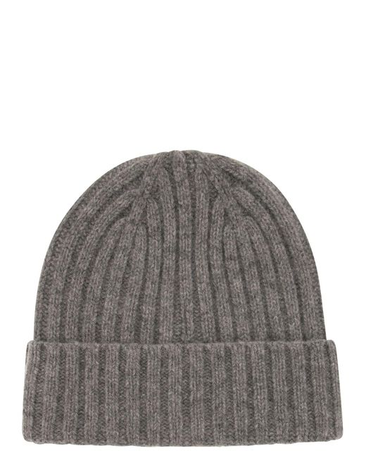 Mc2 Saint Barth Gray Wool Hat With Embroidery for men
