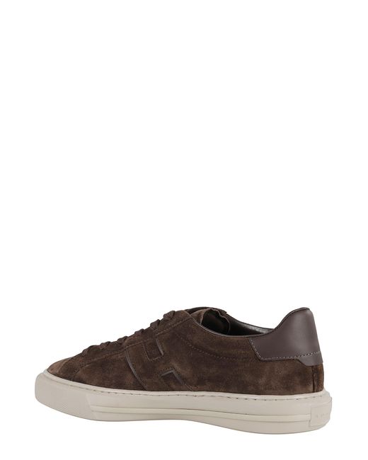 Hogan Brown H691 Lace-Up Sneakers With Suede Upper And Memory Foam Comfort for men
