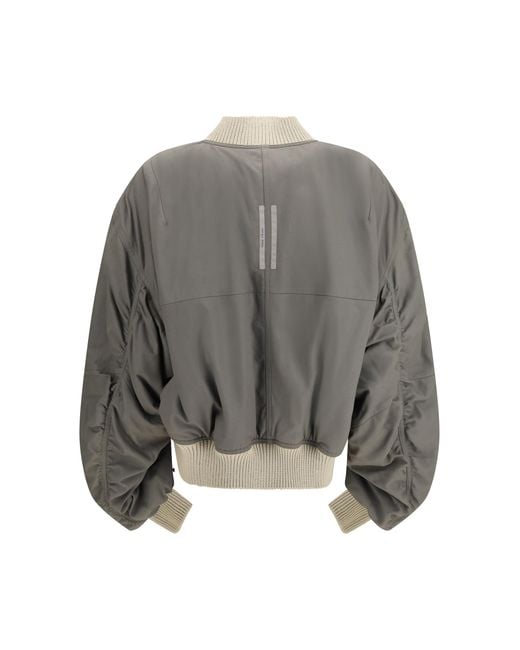 Rick Owens Gray Bomber Jacket Secchia Flight Lamb Leather