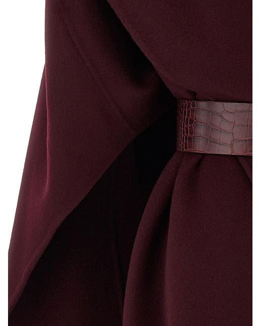 Elisabetta Franchi Purple Double Wool Cape