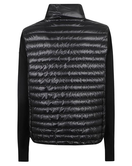 Moncler Black Padded Wool Cardigan