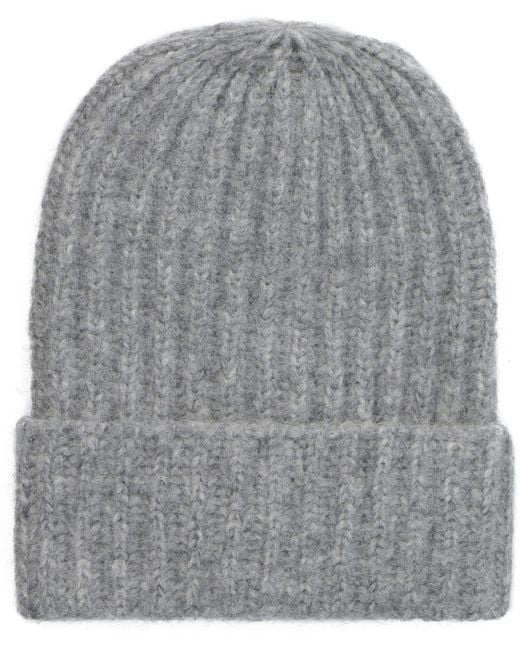 Malo Gray Ribbed Knit Beanie