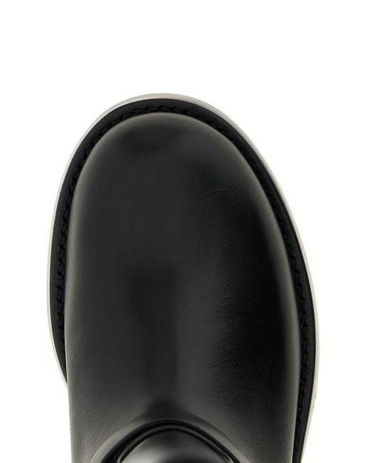 Elisabetta Franchi Black Logo Strap Boots