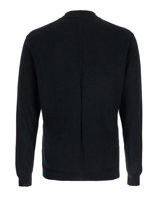 Low Brand Black Crew Neck Pullover for men