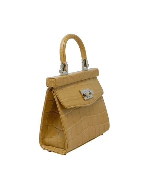 Rodo Metallic Sahara Croco Leather Paris Handbag