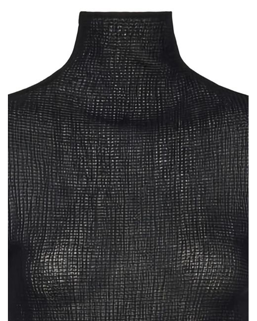 Ferragamo Black Long Sleeves Round-Neck