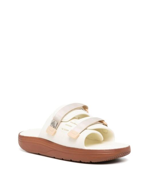 Suicoke White 'Urich' Sandals With Velcro Fastening And Embossed Logo for men