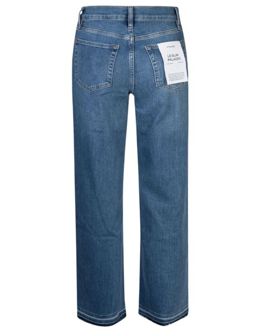 FRAME Blue Straight Buttoned Jeans