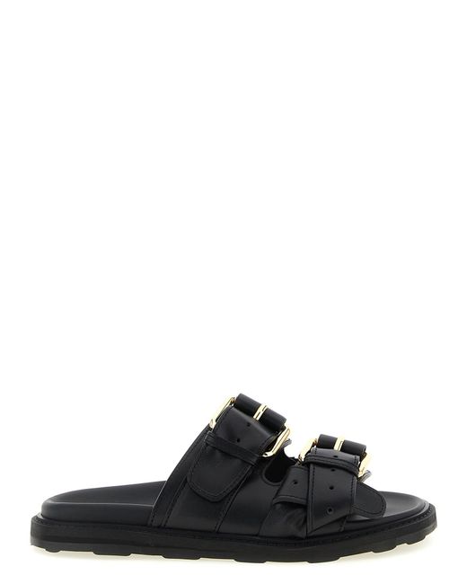 Moschino Black Double Strap Sandals