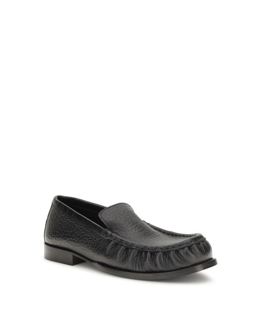 Dries Van Noten White Loafers Grained Calf Leather