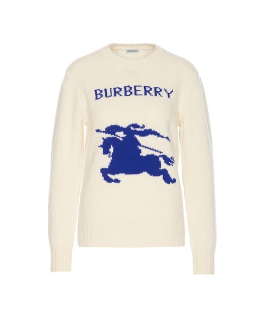 Burberry White Ekd Wool Cashmere Sweater