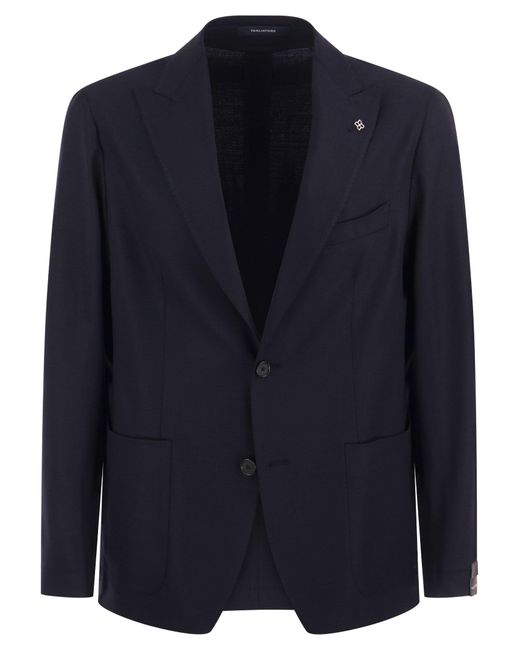 Tagliatore Blue Two-Button Wool Jacket for men
