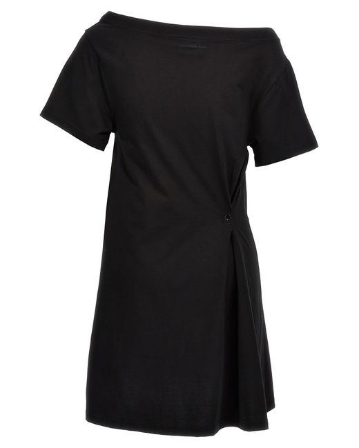 Courreges Black Logo Embroidery Dress