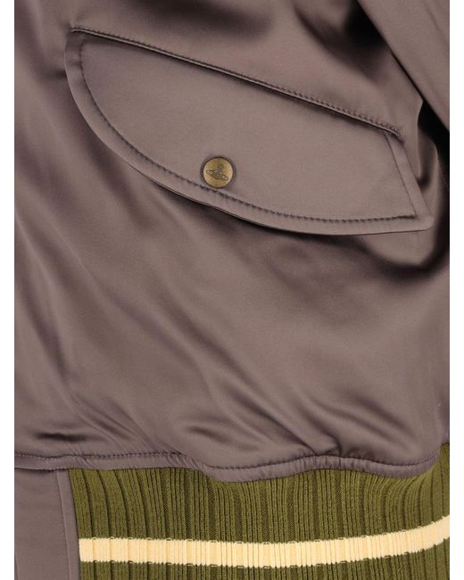 Vivienne Westwood Brown Bomber-Style Jacket With Ribbed Details for men