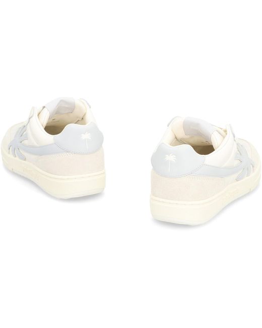 Palm Angels White Palm Beach University Leather Low Sneakers