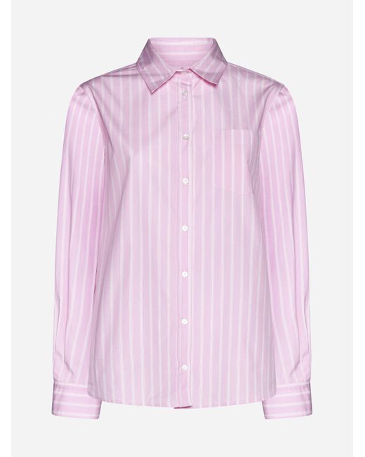 Weekend by Maxmara Pink Bahamas Striped Cotton Shirt