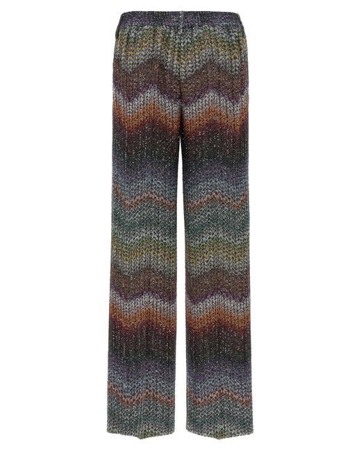 Missoni Gray Zigzag Lam Viscose Pants
