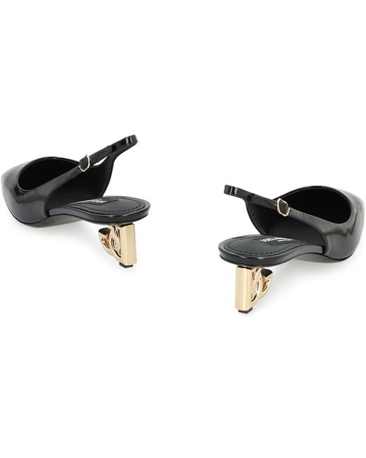 Dolce & Gabbana Black Slingback Pumps Patent Leather Calf