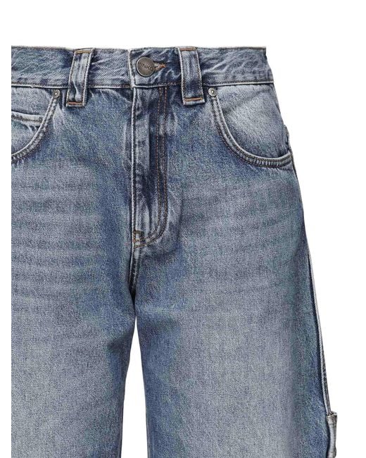 Pinko Blue Balloon Jeans With Workwear Details
