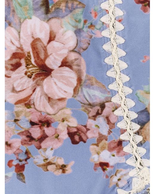 Zimmermann Blue Awaken Crochet One-Piece Swimsuit