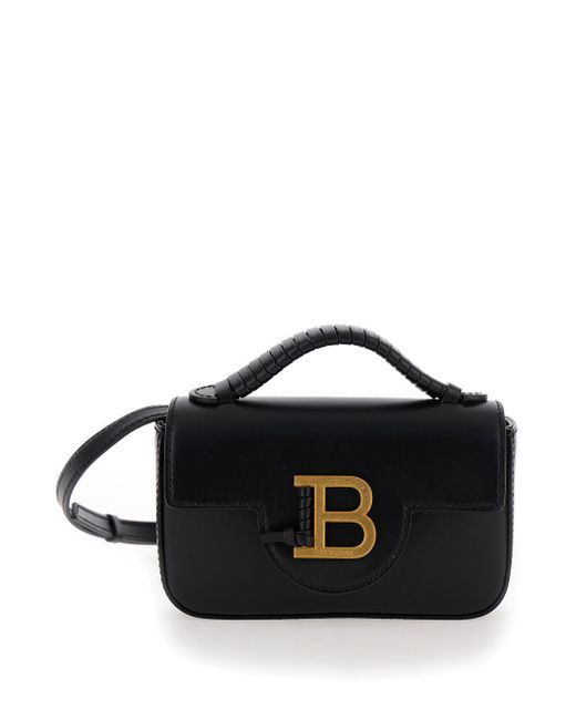 Balmain 'B-Buzz Mini' Crossbody Bag With B Clasp in Black | Lyst