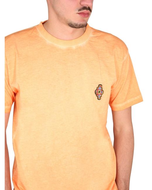 Marcelo Burlon Orange Sunset Cross Regular T-Shirt Cotton T-Shirts for men