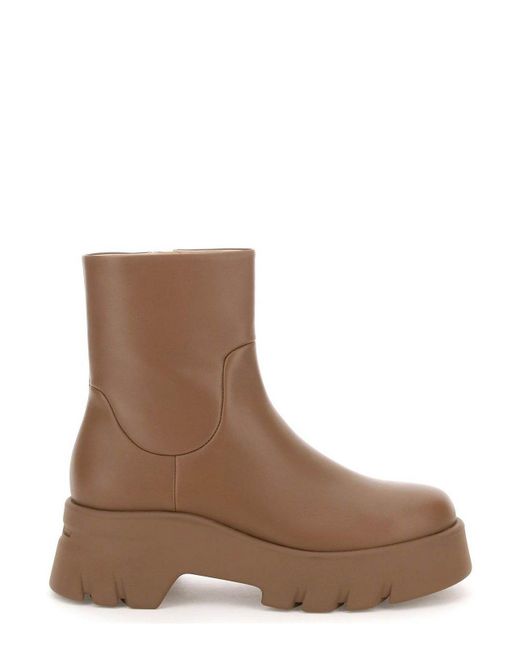 Gianvito Rossi Brown Leather Montey Ankle Boots