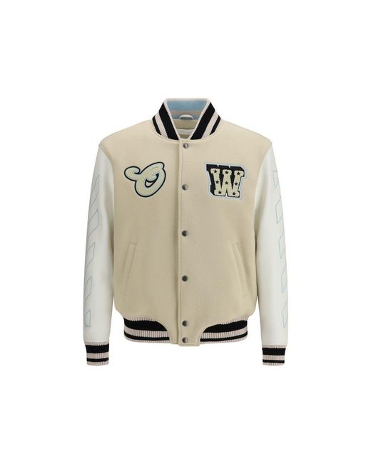 Off-White c/o Virgil Abloh Natural Beige Wool Oves Aries Bomber - It48 | M for men
