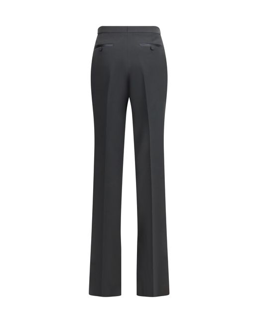 Tom Ford Black Bicolour Tailored Straight-Leg Pants Fleece Wool
