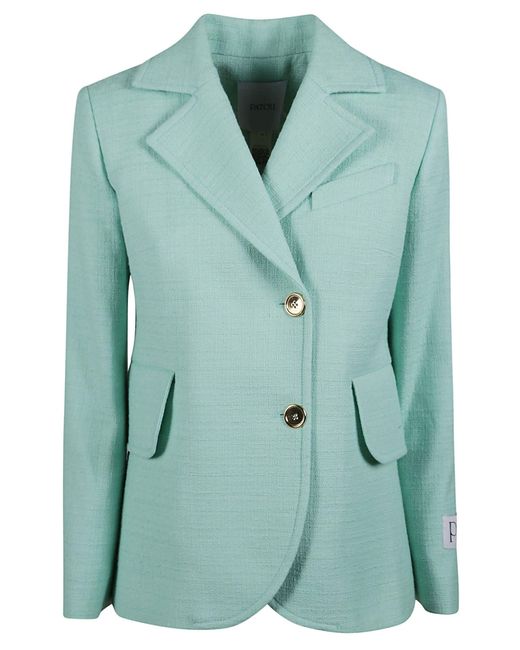 Patou Green Fitted Two Buttoned Blazer