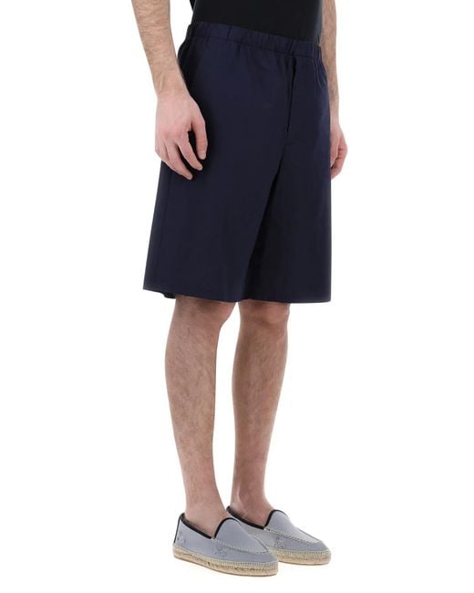 Prada Blue Cotton Bermuda Shorts for men