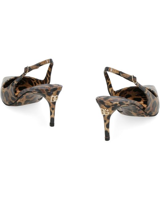 Dolce & Gabbana Natural Leopard Calfskin Slingback Pumps