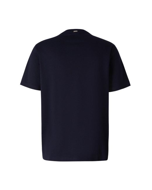 Herno Blue Pocket Cotton T-shirt for men