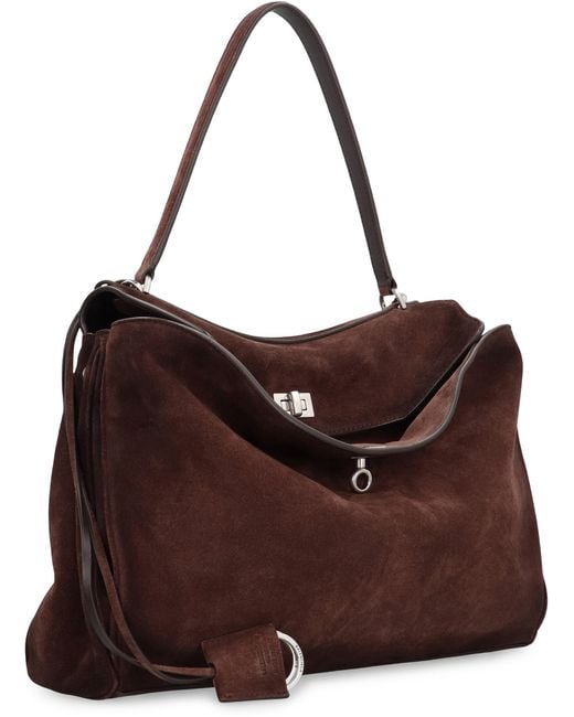 Balenciaga Brown Tote Bag Rodeo Media Suede Calf