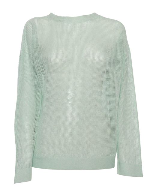 Lorena Antoniazzi Green Perforated Sweater