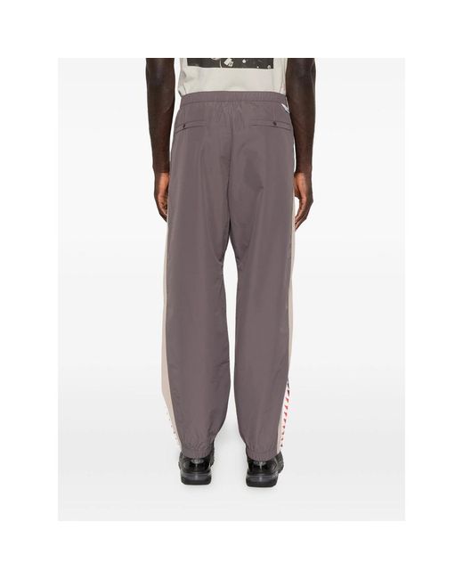 A Bathing Ape Gray Performance Track Pants-Neutrals Polyester for men