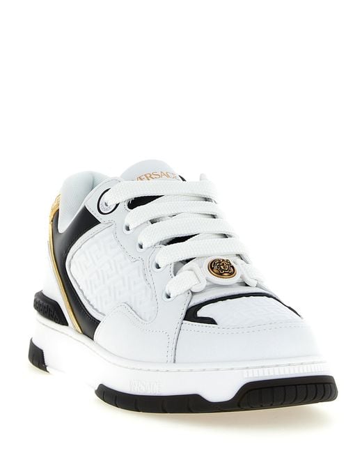 Versace White Leather Low Top Sneakers for men