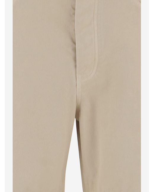 Burberry Natural Cotton Pants With Logo for men