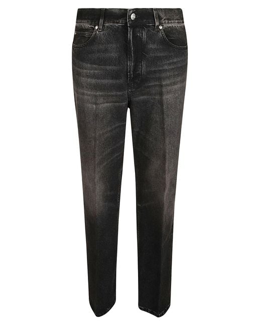 Ferragamo Gray Buttoned Classic Jeans for men