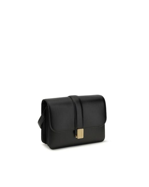 Khaite Black Calf Leather Bos Taurus Shoulder Bag