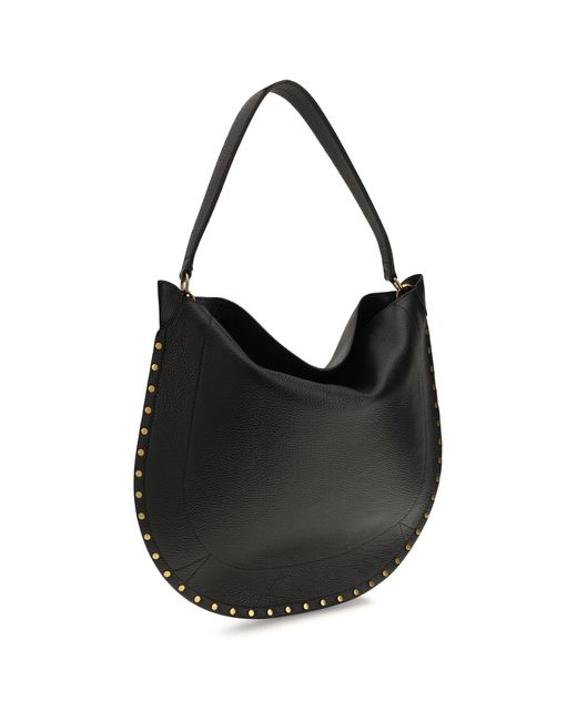 Isabel Marant Black Hobo Shoulder Bag Oskan Calfskin Calf Leather