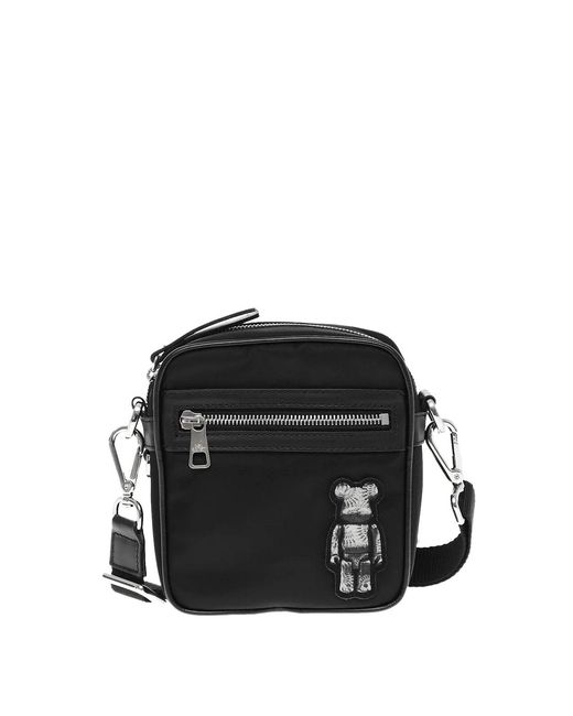 Neil Barrett Black Bearbrick Logo Nylon Twill Crossboby Bag for men