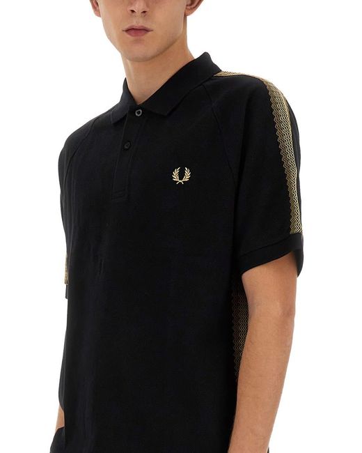 Fred Perry Black Polo With Logo for men