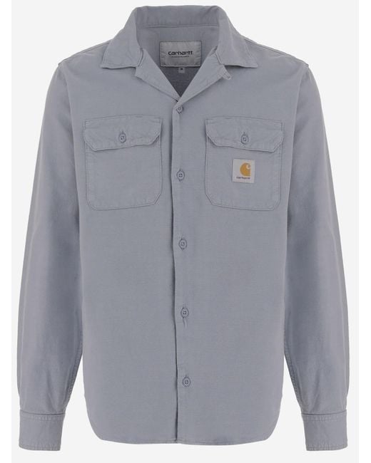 Carhartt Gray Cotton Shirt With Logo for men
