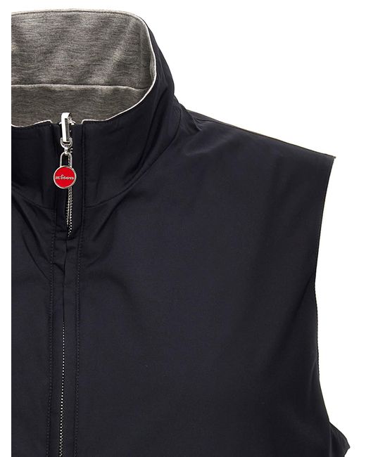 Kiton Blue Reversible Vest Gilet for men