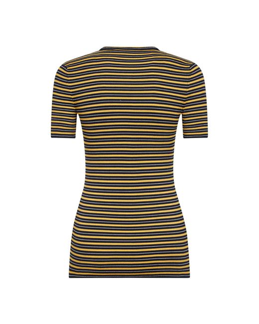 Prada Green And Striped Ribbed Knit Sweater