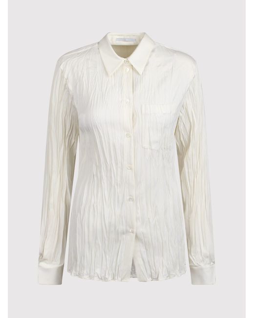 Helmut Lang White Classic Wrinkled Effect Shirt