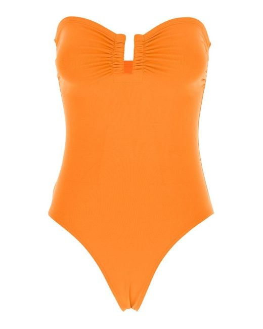 Eres Orange 'Cassiopee' One-Piece Swimsuit With Back Neckline
