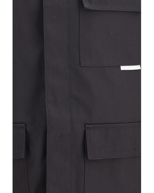 GR10K Blue Jacket With A Classic Collar Cotton; Polyester for men