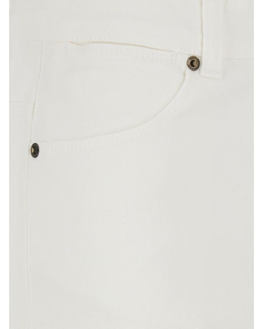 Twinset White Wide Leg Jeans With Logo Patch On The Back And